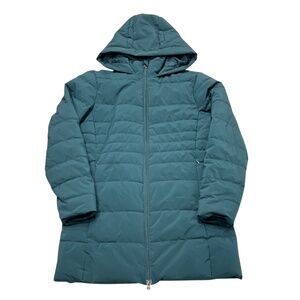 Swiss Tech Puffer Jacket Long Line w/Hood Womens Medium Quilted Winter Coat